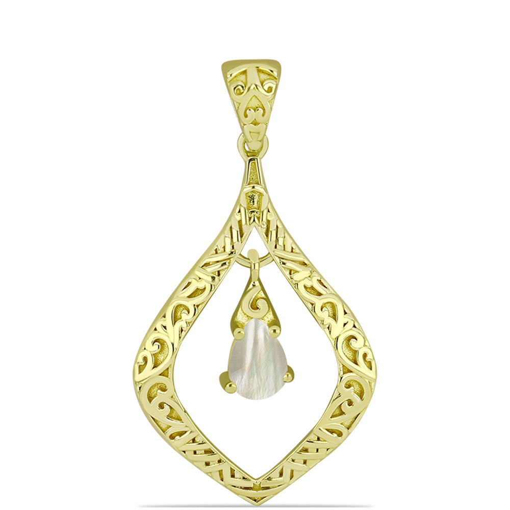 Pandantiv din Argint 925 Placat cu Aur ( 3.58 grame ) cu Sidef 0.73 Carate 1 