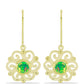 Cercei din Argint 925 Placat cu Aur ( 3.97 grame ) cu Opal Verde Etiopian Lega Dembi 0.56 Carate