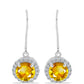Cercei din Argint 925 ( 2.21 grame ) cu Citrin Ural și Topaz Alb 2.83 Carate