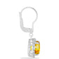 Cercei din Argint 925 ( 2.21 grame ) cu Citrin Ural și Topaz Alb 2.83 Carate