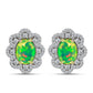 Cercei din Argint 925 Placat cu Aur ( 4.27 grame ) cu Opal Verde Etiopian Lega Dembi și Topaz Alb 2.3 Carate