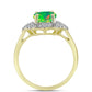 Inel din Argint 925 Placat cu Aur ( 3.85 grame ) cu Opal Verde Etiopian Lega Dembi și Topaz Alb 1.62 Carate