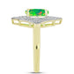 Inel din Argint 925 Placat cu Aur ( 3.85 grame ) cu Opal Verde Etiopian Lega Dembi și Topaz Alb 1.62 Carate