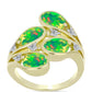 Inel din Argint 925 Placat cu Aur ( 5.74 grame ) cu Opal Verde Etiopian Lega Dembi și Topaz Alb 2.13 Carate