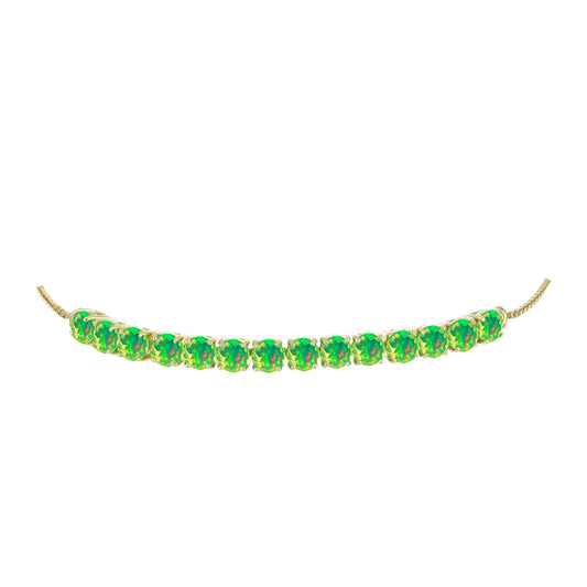Brățară din Argint 925 Placat cu Aur ( 4.74 grame ) cu Opal Verde Etiopian Lega Dembi 2.11 Carate