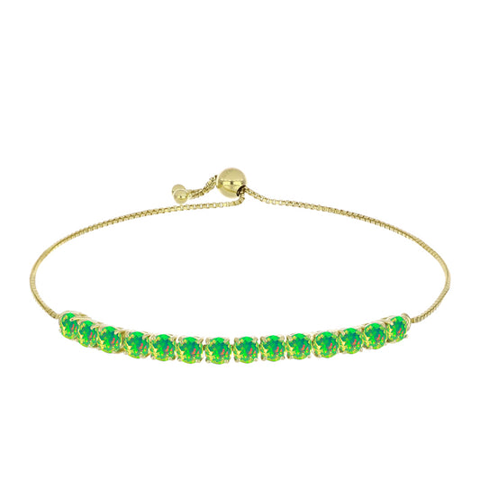 Brățară din Argint 925 Placat cu Aur ( 4.74 grame ) cu Opal Verde Etiopian Lega Dembi 2.11 Carate