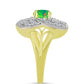 Inel din Argint 925 Placat cu Aur ( 4.69 grame ) cu Opal Verde Etiopian Lega Dembi și Topaz Alb 1.66 Carate
