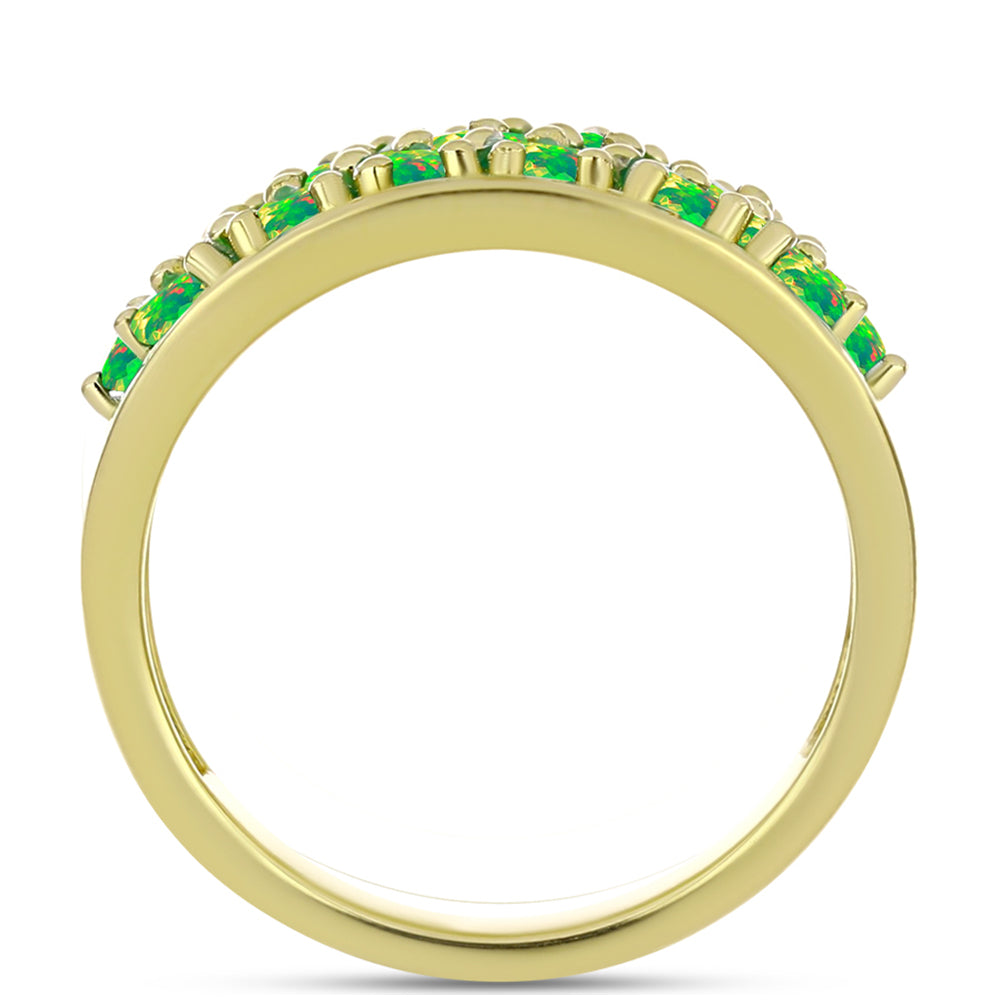 Inel din Argint 925 Placat cu Aur ( 5.72 grame ) cu Opal Verde Etiopian Lega Dembi 1.26 Carate 2 