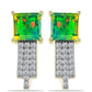 Cercei din Argint 925 Placat cu Aur ( 3.49 grame ) cu Opal Verde Etiopian Lega Dembi și Topaz Alb 1.59 Carate