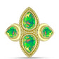 Inel din Argint 925 Placat cu Aur ( 4.84 grame ) cu Opal Verde Etiopian Lega Dembi 1.32 Carate