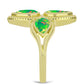 Inel din Argint 925 Placat cu Aur ( 4.84 grame ) cu Opal Verde Etiopian Lega Dembi 1.32 Carate