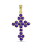 Cruce Pandantiv din Argint 925 Placat cu Aur ( 2.28 grame ) cu Ametist Marocan 1.21 Carate