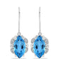Cercei din Argint 925 ( 3.55 grame ) cu Topaz Swiss Blue și Topaz Alb 6.4 Carate