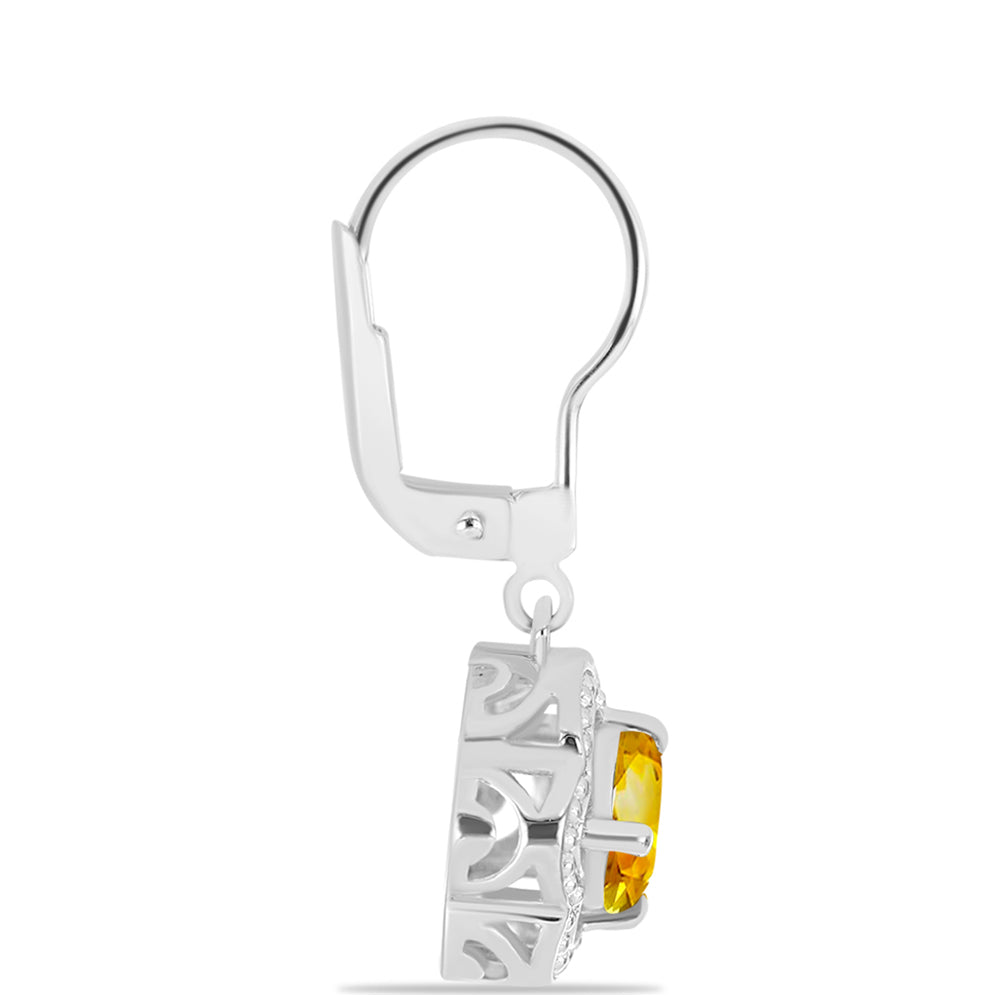 Cercei din Argint 925 ( 3.36 grame ) cu Citrin Ural 1.54 Carate 2 