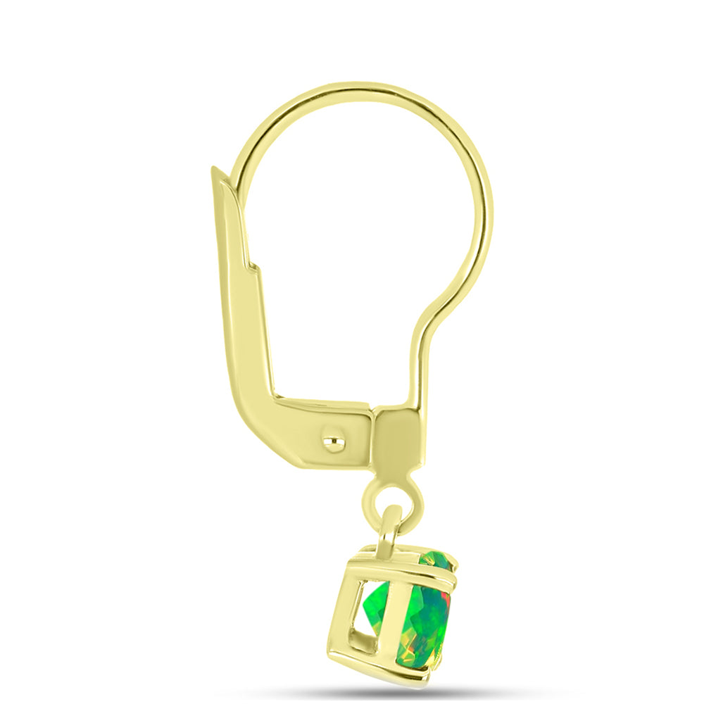 Set din Argint 925 Placat cu Aur ( 4.19 grame ) cu Opal Verde Etiopian Lega Dembi și Opal Etiopian Negru Lega Dembi 1.73 Carate ( Cercei ) 7 