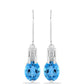 Cercei din Argint 925 ( 2.55 grame ) cu Topaz Swiss Blue și Topaz Alb 3.85 Carate