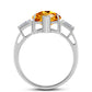 Inel din Argint 925 ( 2.85 grame ) cu Citrin Ural și Topaz Alb 6.09 Carate