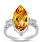 Inel din Argint 925 ( 2.85 grame ) cu Citrin Ural și Topaz Alb 6.09 Carate
