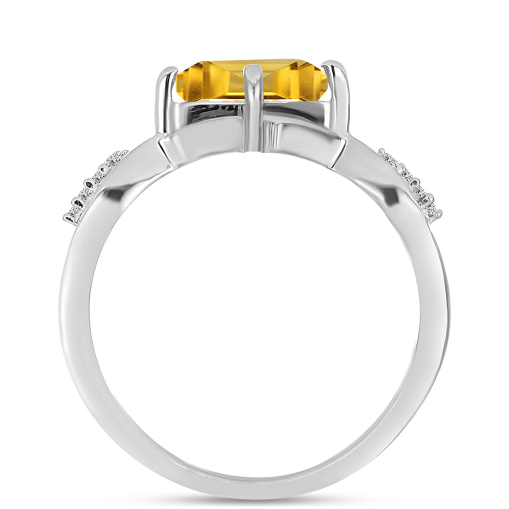 Inel din Argint 925 ( 2.68 grame ) cu Citrin Ural și Topaz Alb 1.11 Carate