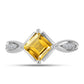 Inel din Argint 925 ( 2.68 grame ) cu Citrin Ural și Topaz Alb 1.11 Carate