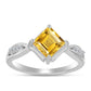 Inel din Argint 925 ( 2.68 grame ) cu Citrin Ural și Topaz Alb 1.11 Carate