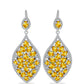 Cercei din Argint 925 ( 6.99 grame ) cu Citrin Ural și Topaz Alb 7.38 Carate