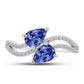 Inel din Argint 925 ( 2.59 grame ) cu Tanzanit AAA și Topaz Alb 1.4 Carate