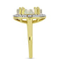 Inel din Argint 925 Placat cu Aur ( 3.59 grame ) cu Sidef și Topaz Alb 3.33 Carate
