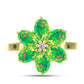 Inel din Argint 925 Placat cu Aur ( 2.5 grame ) cu Opal Verde Etiopian Lega Dembi și Topaz Alb 1.69 Carate