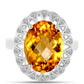 Inel din Argint 925 ( 4.46 grame ) cu Citrin Ural și Topaz Alb 7.79 Carate