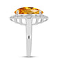 Inel din Argint 925 ( 4.46 grame ) cu Citrin Ural și Topaz Alb 7.79 Carate