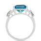 Inel din Argint 925 ( 2.24 grame ) cu Topaz Swiss Blue și Topaz Alb 8.04 Carate