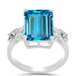 Inel din Argint 925 ( 2.24 grame ) cu Topaz Swiss Blue și Topaz Alb 8.04 Carate