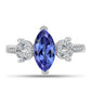 Inel din Argint 925 ( 2.8 grame ) cu Tanzanit AAA și Topaz Alb 2.4 Carate