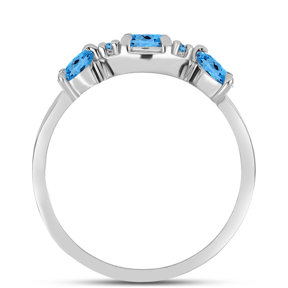 Inel din Argint 925 ( 2.66 grame ) cu Topaz Swiss Blue 1.5 Carate 2 