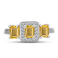 Inel din Argint 925 ( 2.99 grame ) cu Citrin Ural și Topaz Alb 1.49 Carate