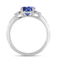 Inel din Argint 925 ( 2.5 grame ) cu Tanzanit AAA și Topaz Alb 1.7 Carate