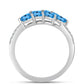 Inel din Argint 925 ( 2.92 grame ) cu Topaz Swiss Blue și Topaz Alb 2.3 Carate