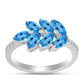 Inel din Argint 925 ( 2.92 grame ) cu Topaz Swiss Blue și Topaz Alb 2.3 Carate