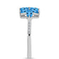 Inel din Argint 925 ( 2.92 grame ) cu Topaz Swiss Blue și Topaz Alb 2.3 Carate