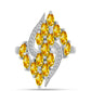 Inel din Argint 925 ( 3.98 grame ) cu Citrin Ural și Topaz Alb 1.66 Carate