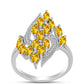 Inel din Argint 925 ( 3.98 grame ) cu Citrin Ural și Topaz Alb 1.66 Carate