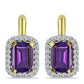 Cercei din Argint 925 Placat cu Aur ( 3.55 grame ) cu Ametist Marocan și Topaz Alb 2.18 Carate