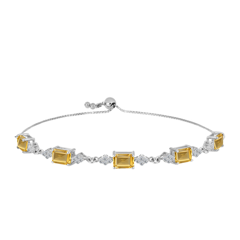 Brățară din Argint 925 ( 5.88 grame ) cu Citrin Ural și Topaz Alb 5.12 Carate 1 