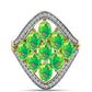 Inel din Argint 925 Placat cu Aur ( 4.25 grame ) cu Opal Verde Etiopian Lega Dembi și Topaz Alb 2.83 Carate