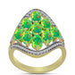 Inel din Argint 925 Placat cu Aur ( 4.25 grame ) cu Opal Verde Etiopian Lega Dembi și Topaz Alb 2.83 Carate