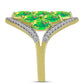 Inel din Argint 925 Placat cu Aur ( 4.25 grame ) cu Opal Verde Etiopian Lega Dembi și Topaz Alb 2.83 Carate