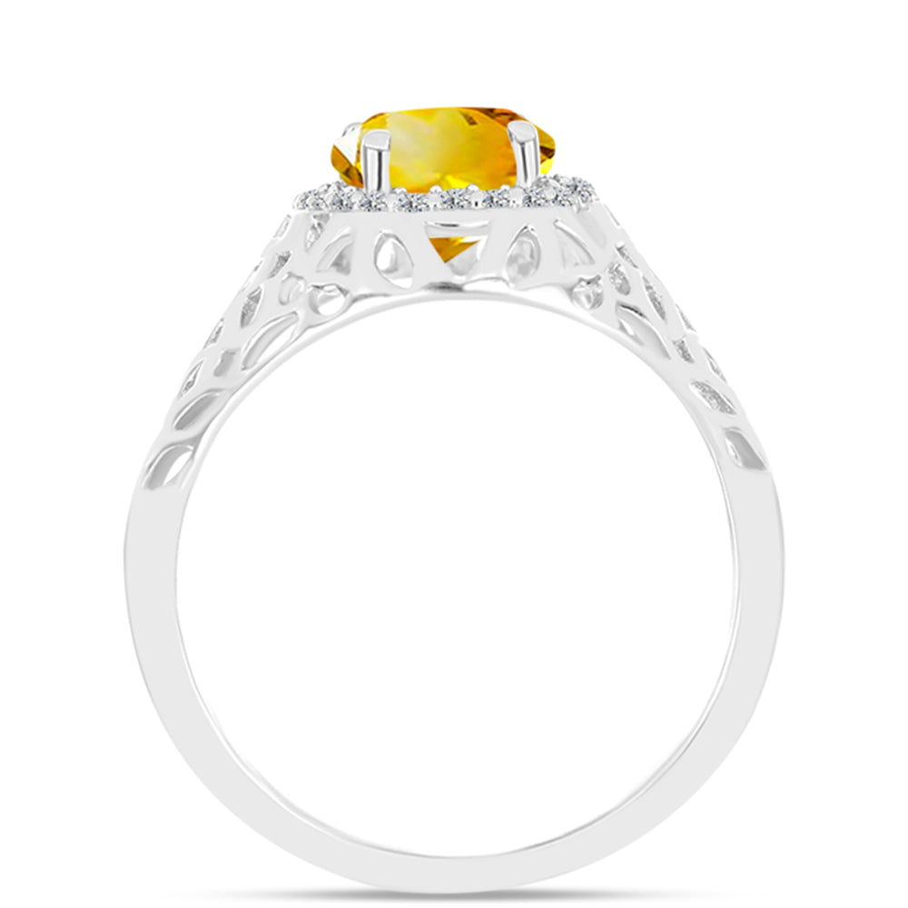 Inel din Argint 925 ( 3.12 grame ) cu Citrin Ural și Topaz Alb 1.89 Carate 2 