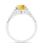 Inel din Argint 925 ( 3.12 grame ) cu Citrin Ural și Topaz Alb 1.89 Carate
