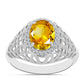 Inel din Argint 925 ( 3.12 grame ) cu Citrin Ural și Topaz Alb 1.89 Carate